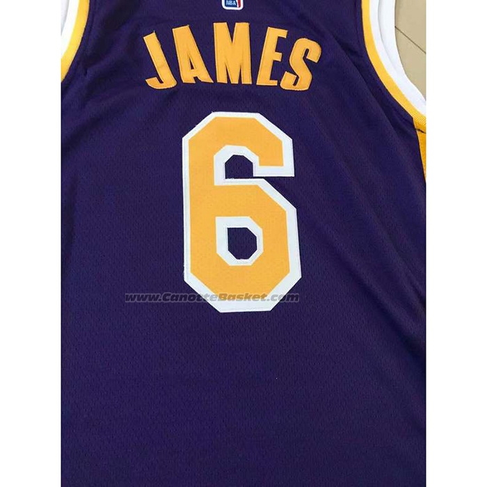Maglia Los Angeles Lakers LeBron James NO 6 Statement 2021-22 Viola